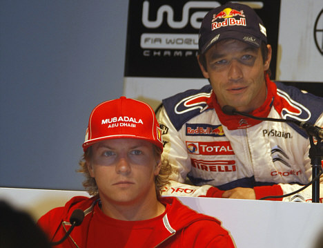 Kimi Raikkonen og Sebastien Loeb